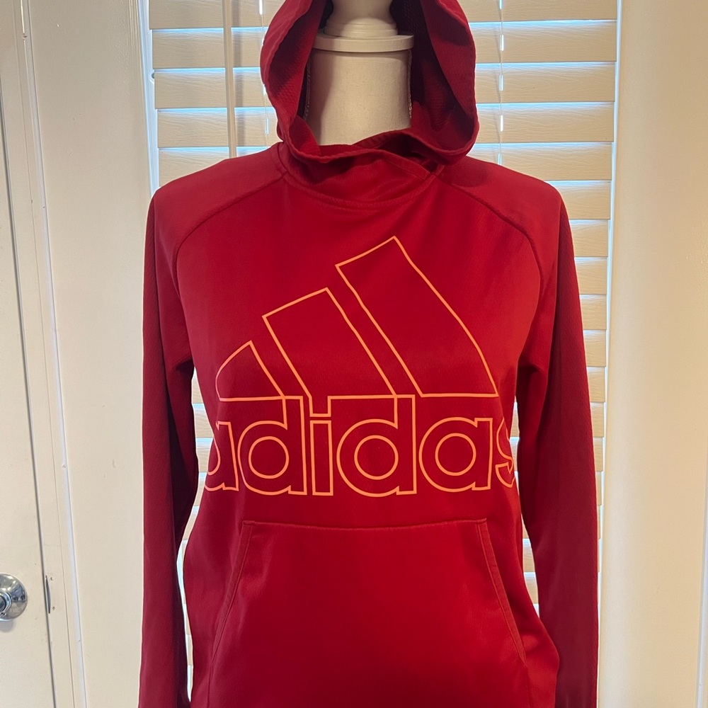 Adidas Bold Red Hoodie with Logo